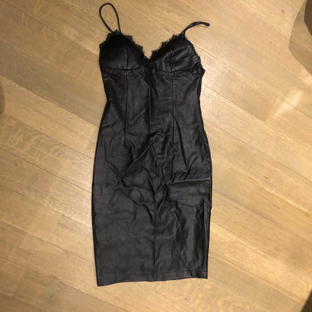 Akira Chicago Leather Black Dress - Picture 6 of 7